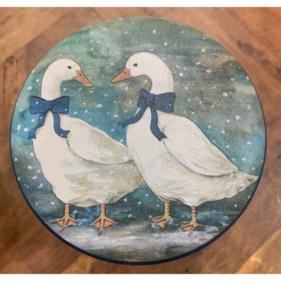 Vintage Set Of 6 Decorative Duck Coasters With Matching Tin - Picture 3 of 8